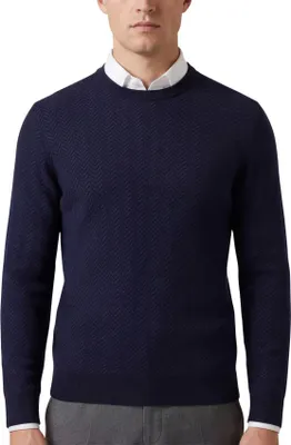 Produktbild von Boss Black Habito Pullover marineblau gestrickt einfarbig