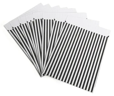 Produktbild von Schwarz-weiß gestreifte Flachbeutel aus Papier 13 x 18 cm25 Stück