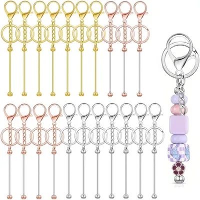 Produktbild von Schlüsselanhänger 21-teiliges Schlüsselanhänger-Set, bunte DIY-Metallperlen, DIY-Schlüsselanhänger-Zubehör für Schmuck, Anhänger, Charms