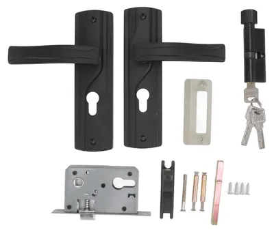 Produktbild von Inovra – Komplettes Türschloss-Set – Zylinderschloss – Türschloss für Innentüren – Türschloss mit Schlüssel – Türschloss für Schlafzimmer – Türblatt aus Mangankunststoff – Komplettes Türschloss-Set