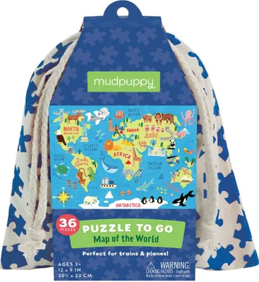 Immagine prodotto di Mudpuppy Puzzle Mapa světa v látkovém pytlíku 36 dílků