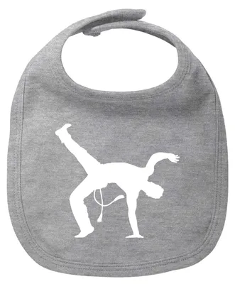 Produktbild von Huuraa Baby Lätzchen Capoeira Silhouette Heather Grey Klettverschluss  Baumwolle Latz Geschenkidee