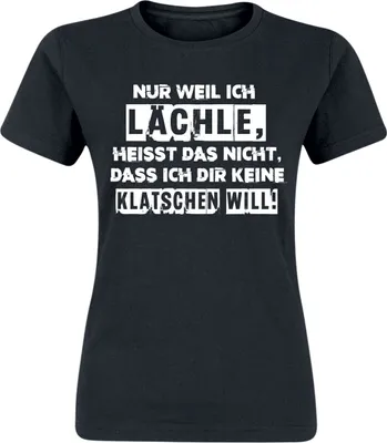 Produktbild von Sprüche T-Shirt Damen Nur weil ich lächle... schwarz XL