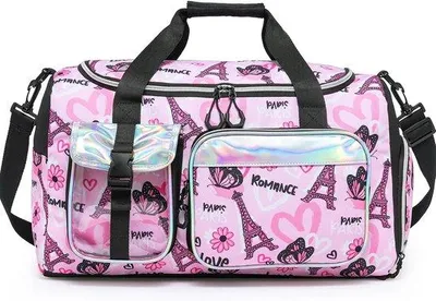 Produktbild von Schnell einkaufen - Sporttasche für Kinder, Schwimmtasche, Mädchen Reisetasche, Duffeltasche, Kompakt 20x11x20.8 cm, Leichtgewicht, Pink Tower, Für Sport, Schwimmen, Reisen, Aktiv