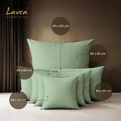 Zdjęcie produktu dla Lavea®: 1 poszewka na poduszkę, 40x80 cm, 100% bawełna, oddychająca, z zamkiem błyskawicznym, łatwa w pielęgnacji, certyfikat OEKO-TEX STANDARD 100 - eukaliptus
