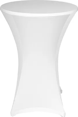 Produktbild von TexDeko 5er-Set Stretch Stehtischhusse für Bistrotisch Ø 70-75 cm Weiß | strapazierfähig verstärkte Fußtaschen bügelfrei waschbar