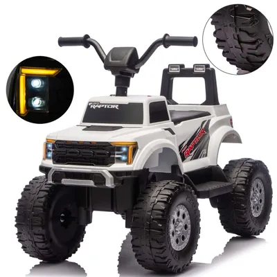 Immagine prodotto di Ford F-150 Raptor Milly Mally – Auto elettrica per bambini con telecomando e luci a LED; grandi ruote con battistrada fuoristrada