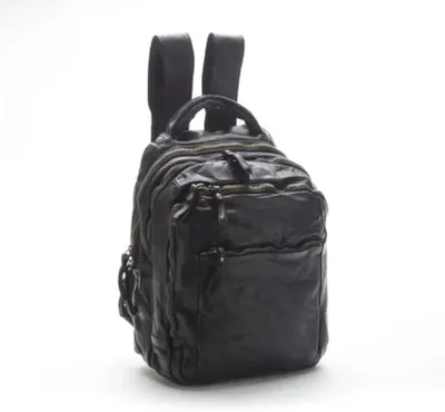 Produktbild von BZNA Bernd schwarz Rucksack Backpacker Designer Uni Lederrucksack