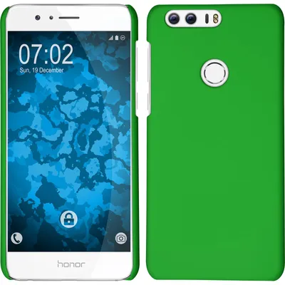 Produktbild von PhoneNatic Case kompatibel mit Huawei Honor 8 - Hülle grün gummiert Hard-case + 2 Schutzfolien
