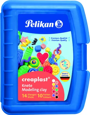 Produktbild von Pelikan Kinderknete Creaplast 10 Farben im blauen Etui, 240g