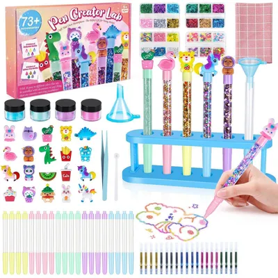 Immagine prodotto di Kit per creare penne colorate, con 73 accessori, set per realizzare penne fai-da-te per bambini dai 5 ai 12 anni