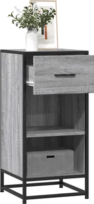 Produktbild von vidaXL Sideboard Grau Sonoma 35,5x35x76 cm Holzwerkstoff und Metall