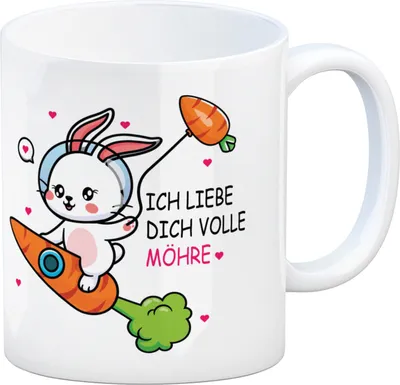 Produktbild von Ich liebe dich volle Möhre Häschen Kaffeebecher