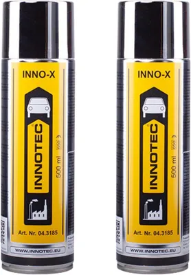 Produktbild von 2 Stück INNOTEC Inno-X 500 ml – Edelstahl-Reiniger und Pflege-Spray – entfernt Fett, Schmutz, Fingerabdrücke und Verunreinigungen – für Edelstahl