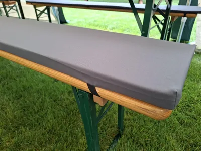 Produktbild von Bierbankauflage 220 x 25 cm, dunkelgrau, 4 cm dick, mit Halteschlaufen zur Befestigung, extra dick, sleepling