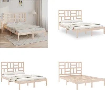 Produktbild von vidaXL Massivholzbett 140x190 cm - Bettrahmen - Bettgestell - Bett - Holzbettrahmen