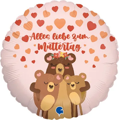 Produktbild von 18"/Ø46cm Folienballon "Muttertag Bärchen"