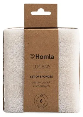 Obrázok produktu pre Sada kuchynských špongií HOMLA LUCENS, krémová, 10,5 x 6,5 cm, 6 ks