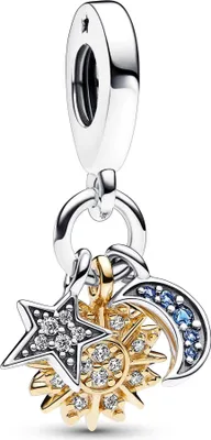 A close-up studio shot of a Pandora charm.