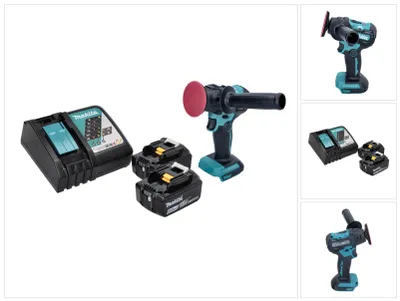 Produktbild von Makita DPV 300 RG Akku Schleifer Polierer 18 V 50 / 80 mm Brushless + 2x Akku 6,0 Ah + Ladegerät