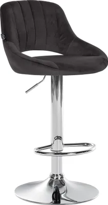 Produktbild von Barhocker HLO-CP278 Samt chrom  schwarz