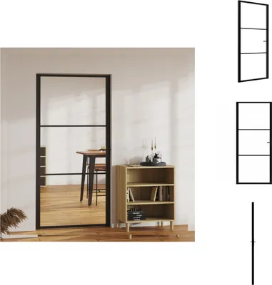 Produktbild von vidaXL Innentür ESG Glas und Aluminium 102,5x201,5 cm Schwarz -  Haustüren