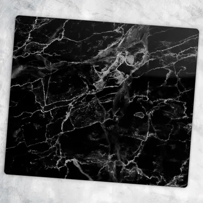 Produktbild von Glas-Herdabdeckplatten Glaskeramikkochfeld-Abdeckung Spritzschutz Glas 60 cm x 52 cm - Schwarz Marmor