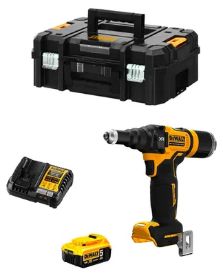 Produktbild von Nietpistole DeWALT DCF403P1T  (1 x 5,0 Ah + DCB1104 + TSTAK II)