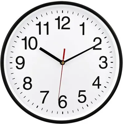 Obrázek produktu pro Černé nástěnné hodiny, 30 cm, na baterie, s tichým chodem