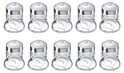 Produktbild von Set mit 10 Glasbehältern für Salz, mit Chromdeckel, 40 ml