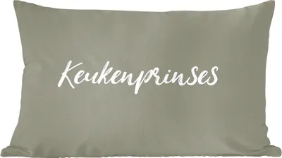 Produktbild von MuchoWow® Zierkissen Sofakissen Wohnzimmer Dekokissen 50x30 cm Zitate - Küchenprinzessinnen - Sprichwörter - Frauen - Wohnzimmerdekoration - Polster mit Photo