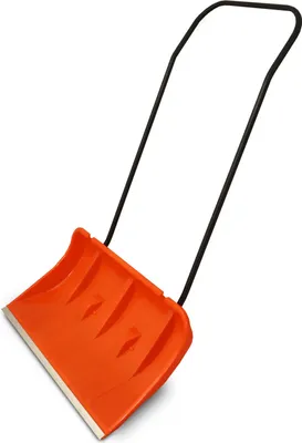 Produktbild von Bituxx Schneeschieber 80cm Schneeschaufel Schneewanne Schneeschild extra Breit mit Bügelgriff und Räder Orange (1 Stück) MS-19577
