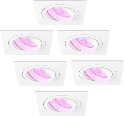 Produktbild von Ledvion LED Einbaustrahler 6er Set Weiss RGB smart