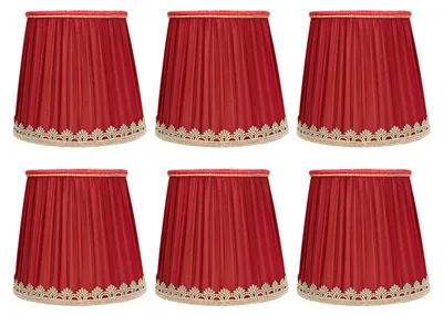 Lampenkap Vintage Rot Baumwolle 6 Stück für Tischlampen