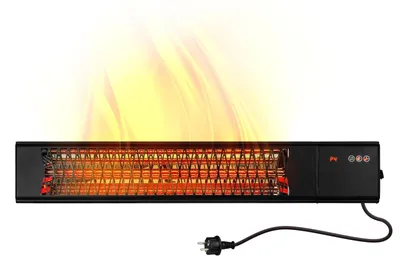 Zdjęcie produktu dla Ogrzewacz tarasowy podczerwieni - moc 2000 W - montaż ścienny - kolor czarny