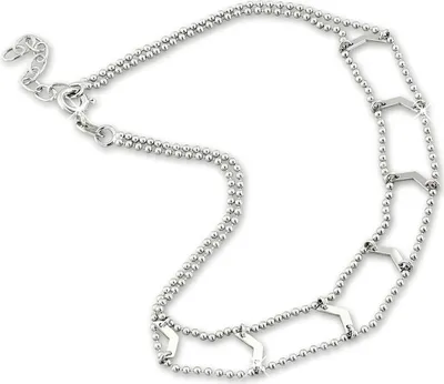 Productafbeelding van Zilveren enkelband, 925 sterling zilver, 25 cm, pijlpunt design, dames, echt zilver, model D2SDF5055J