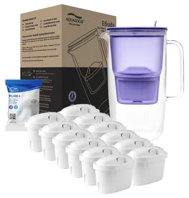 Obrázek produktu pro Skleněná filtrační karafa Etiuda, levandulová, 2,9 l + 12 filtračních vložek PURE+