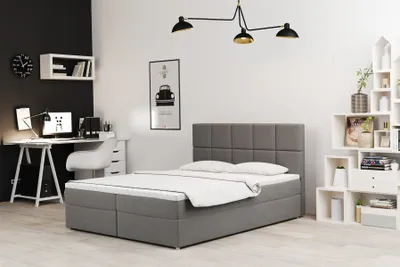 Produktbild von Boxspringbett Schlafzimmerbett FRASCO 180x220cm in Stoff Jasmine Taupe