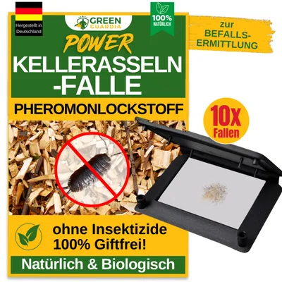 Produktbild von Kellerasselnfalle mit Pheromon Lockstoff -10x Fallen - Mittel gegen Kellerasseln im Haus & Garten, Kellerasseln bekämpfen, Chemiefrei & Nachhaltig