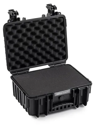 Productafbeelding van B&W Transportkoffer Outdoor - Type 3000 - Zwart, met schuimrubberinlegsel - Waterdicht