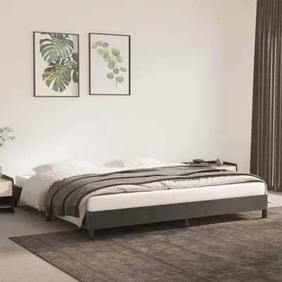 Produktbild von vidaXL Bettgestell ohne Matratze Dunkelgrau 200x200 cm Samt