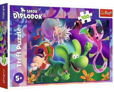 Produktbild von Trefl - Puzzle 100 Teile, Der Diplodok, Freunde, 5+
