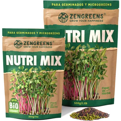 Imagen del producto de ZenGreens® Semillas Eco para Germinar Nutri-Mix 200 g – Brotes y Microgreens