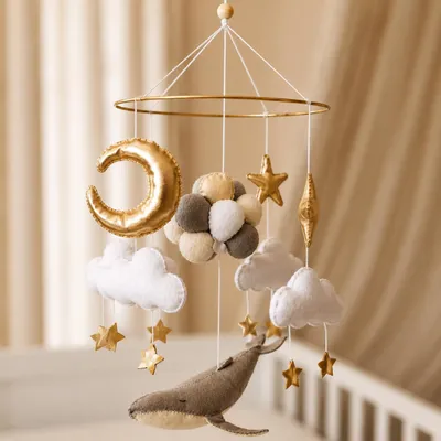 Produktbild von Handgefertigtes baby mobile Wal und Luftballons