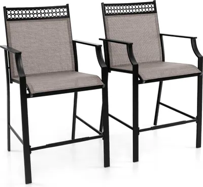 Produktbild von Set mit 2 Outdoor-Barhockern, schnelltrocknender Stoff, 63 cm
