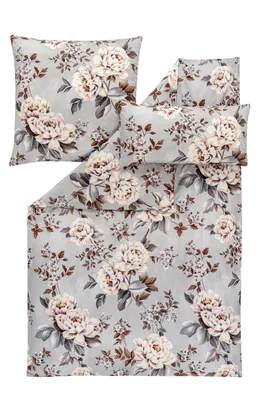 Produktbild von Estella LOESCHEN Atelier - Mako-Satin Bettwäsche-Garnitur BELINDA Farbe platin Größe 155x220 + 80x80 + 40x80 cm