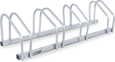 Produktbild von CCLIFE Fahrradständer Boden für 4 Fahrräder mit Reifenbreiten bis 65 mm Eisen Fahrradhalter 101 x 32 x 26 cm