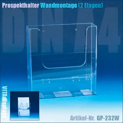 Produktbild von Prospekthalter Wandmontage DIN A4 (2 Etagen)