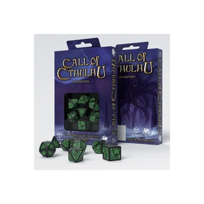 Zdjęcie produktu dla Q-Workshop Call of Cthulhu - Zestaw czarnych i zielonych kości 7. edycji (7)
