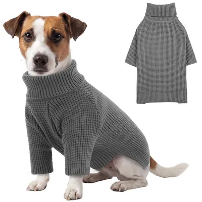 Immagine prodotto di Maglione a maniche lunghe per cani, colore grigio, taglia S